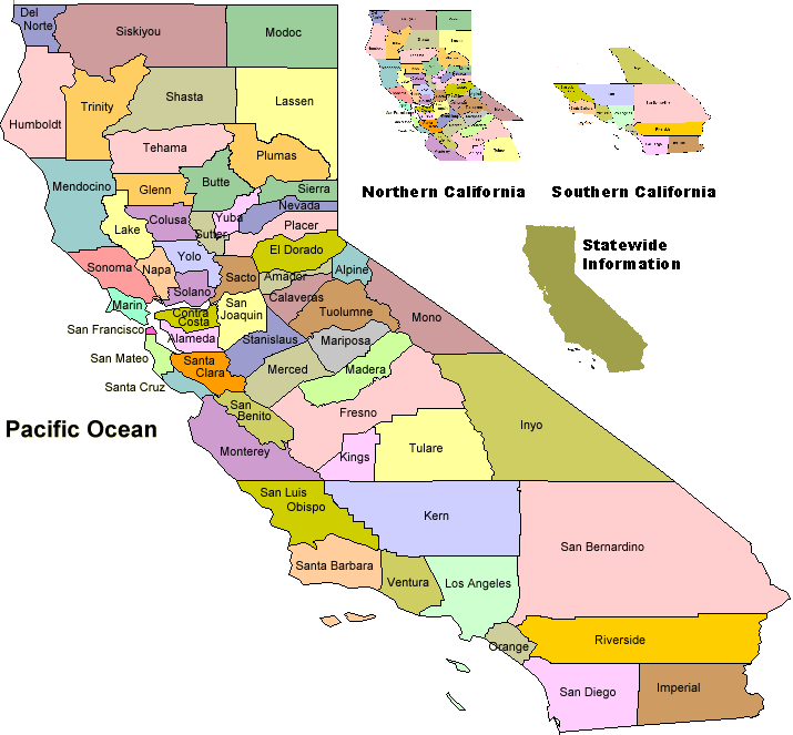 Sensitive County Map of California