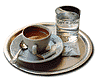photo of coffee cup on tray