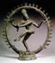 image of a bronze sculpture of the dancing Shiva in a ring of flames