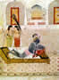 image of a Rajput painting of Krishna lying on a bed