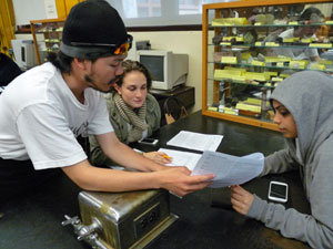 Students helping each other in the lab.