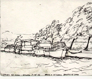 Homps, France drawing