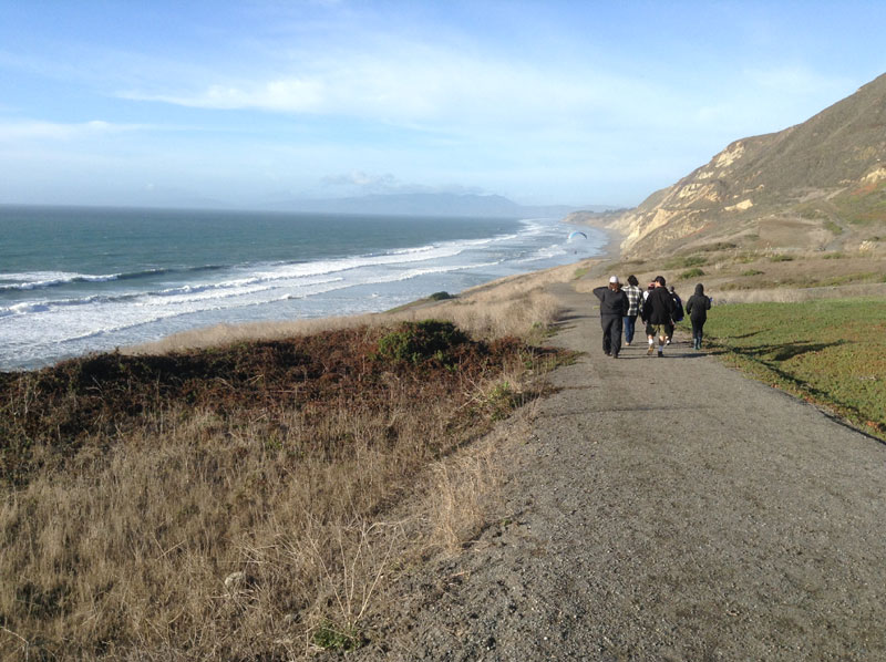 Mussel Rock -- where the San Andreas Fault goes offshore (to the north).