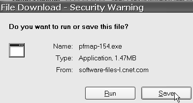 dialog box for file download