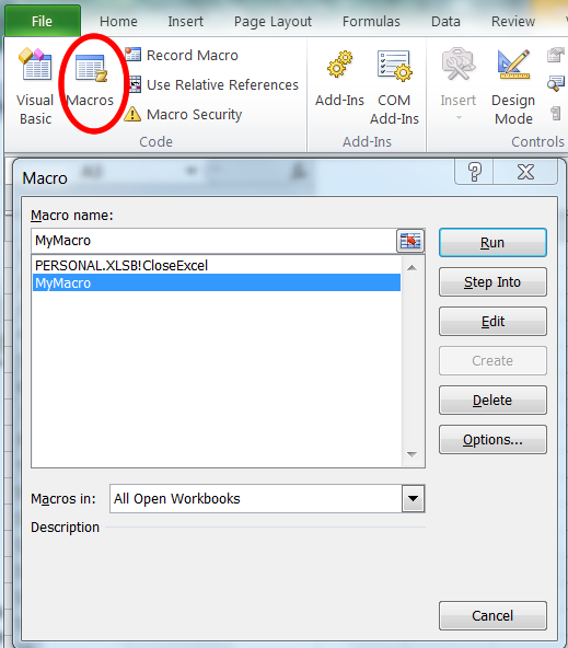 run macro run macro